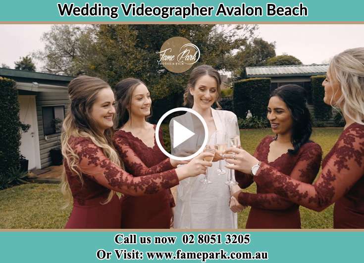 Bride and her secondary sponsors making a toast Avalon Beach NSW 2107