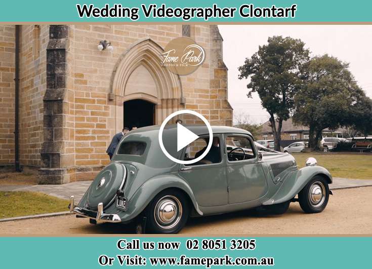 The bridal car in front of the church Clontarf NSW 2093